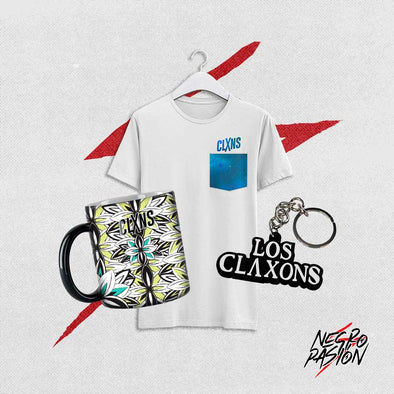 Combo Oficial - Los Claxons - Camiseta + Taza + Llavero